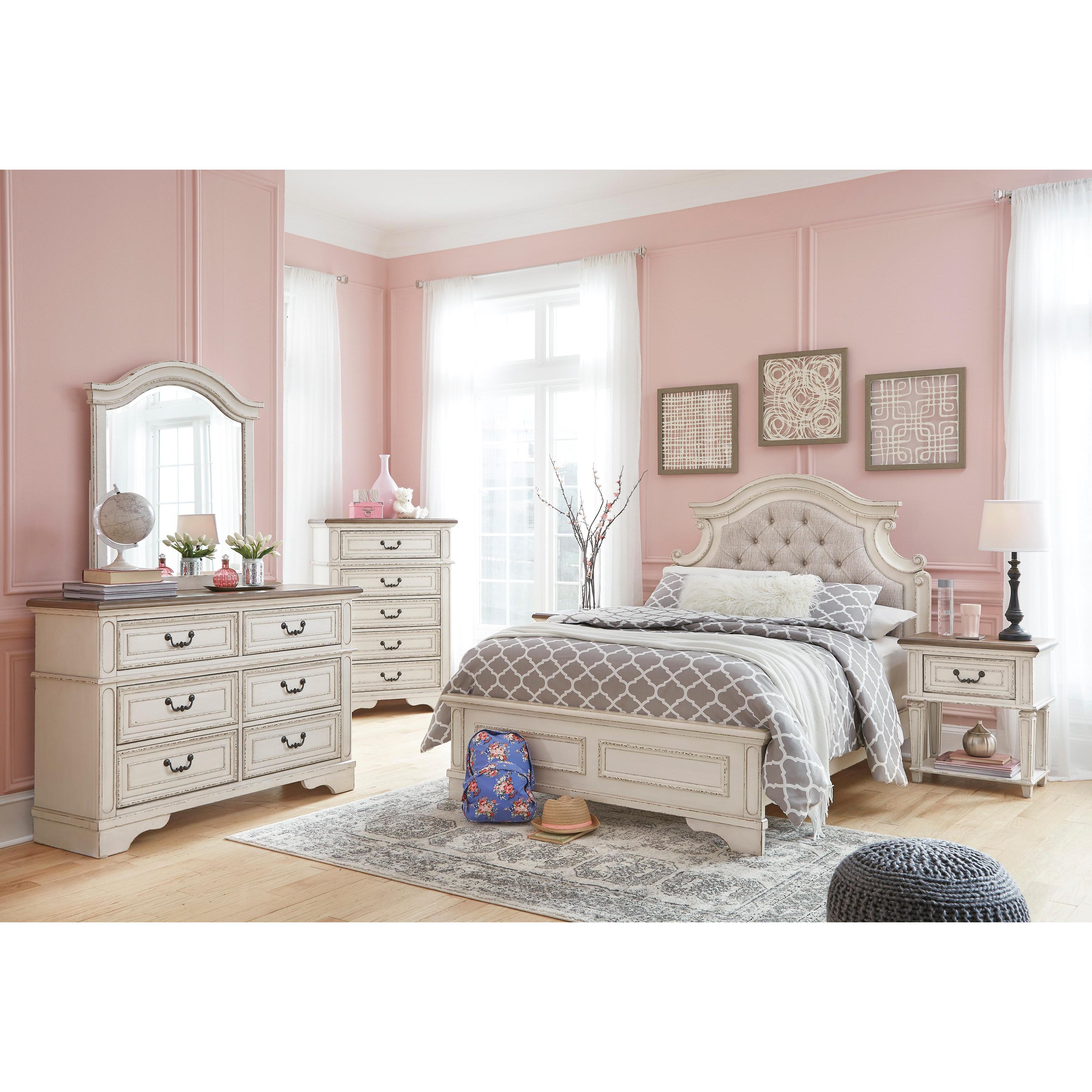 Signature Design by Ashley Realyn B743 6 pc Full Upholstered Panel Bed