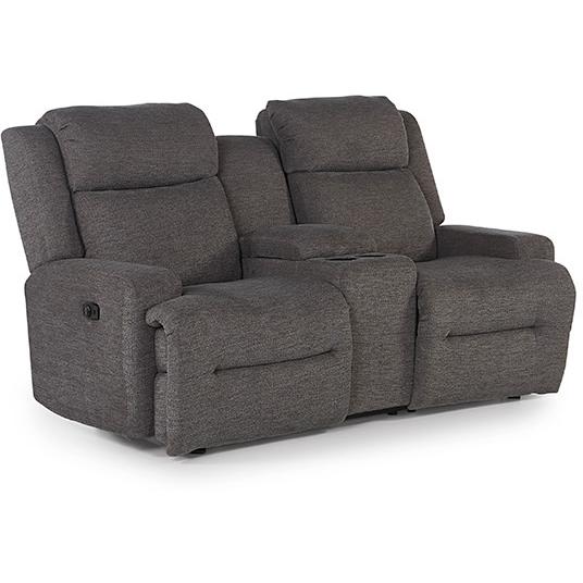 Best Home Furnishings O'Neil Reclining Fabric Loveseat O'Neil L920RY4 Reclinig Loveseat with Console - Charcoal IMAGE 1