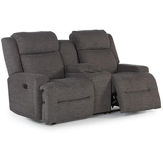 Best Home Furnishings O'Neil Reclining Fabric Loveseat O'Neil L920RY4 Reclinig Loveseat with Console - Charcoal IMAGE 3