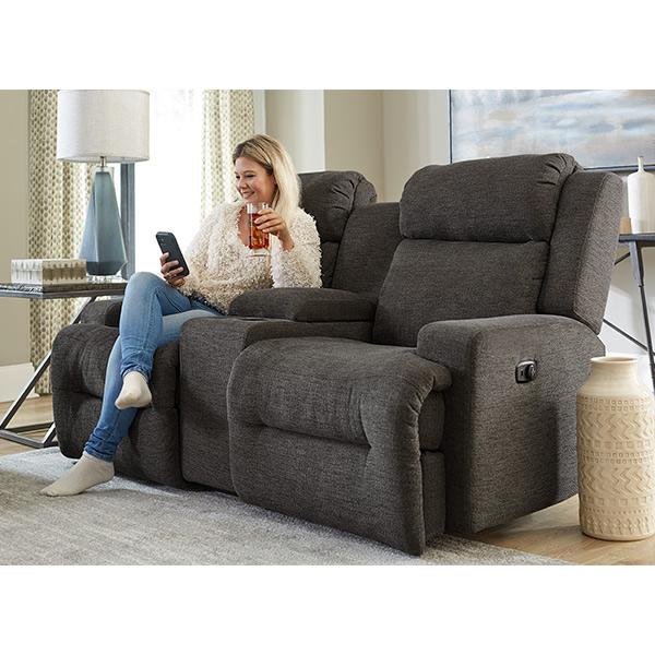 Best Home Furnishings O'Neil Reclining Fabric Loveseat O'Neil L920RY4 Reclinig Loveseat with Console - Charcoal IMAGE 6