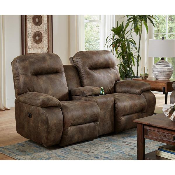 Best Home Furnishings Arial Reclining Fabric Loveseat Arial L660RY4 Reclinig Loveseat with Console - Driftwood IMAGE 5