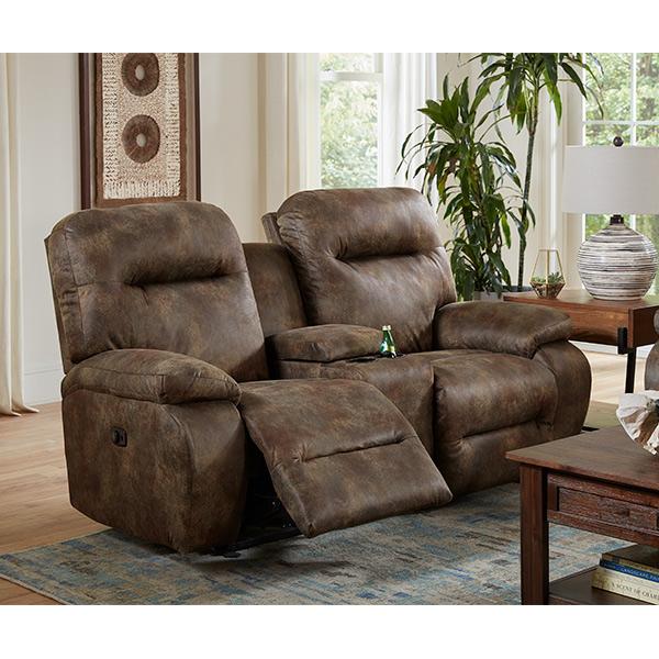 Best Home Furnishings Arial Reclining Fabric Loveseat Arial L660RY4 Reclinig Loveseat with Console - Driftwood IMAGE 6