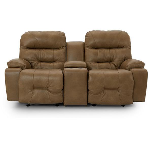 Best Home Furnishings Ryson Reclining Leather Loveseat Ryson L850CY7 Reclinig Loveseat with Console - Stone IMAGE 3