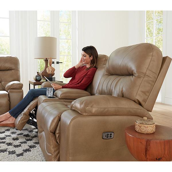 Best Home Furnishings Ryson Reclining Leather Loveseat Ryson L850CY7 Reclinig Loveseat with Console - Stone IMAGE 5
