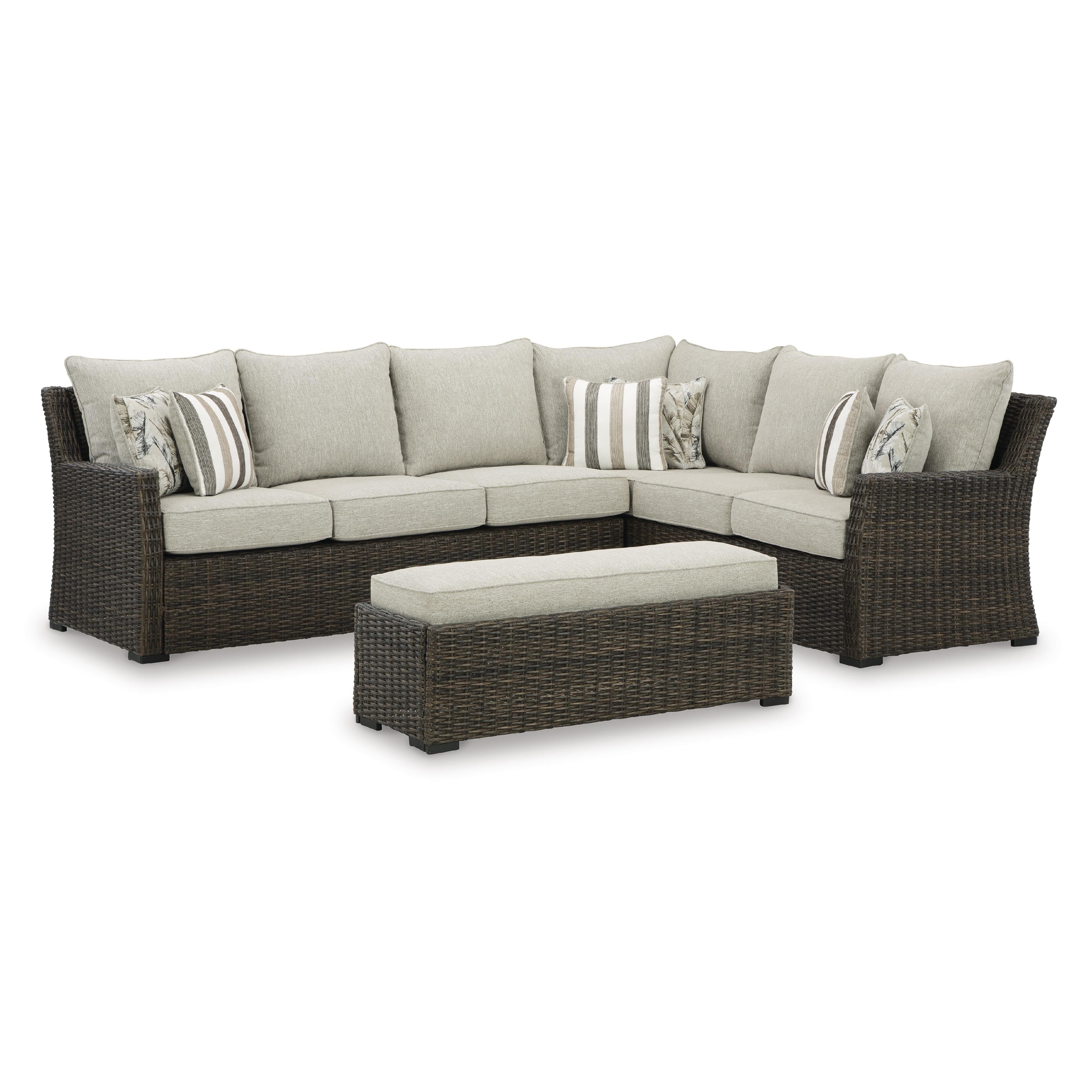 Signature Design by Ashley Brook Ranch P465-822 Sofa Sectional/Bench w