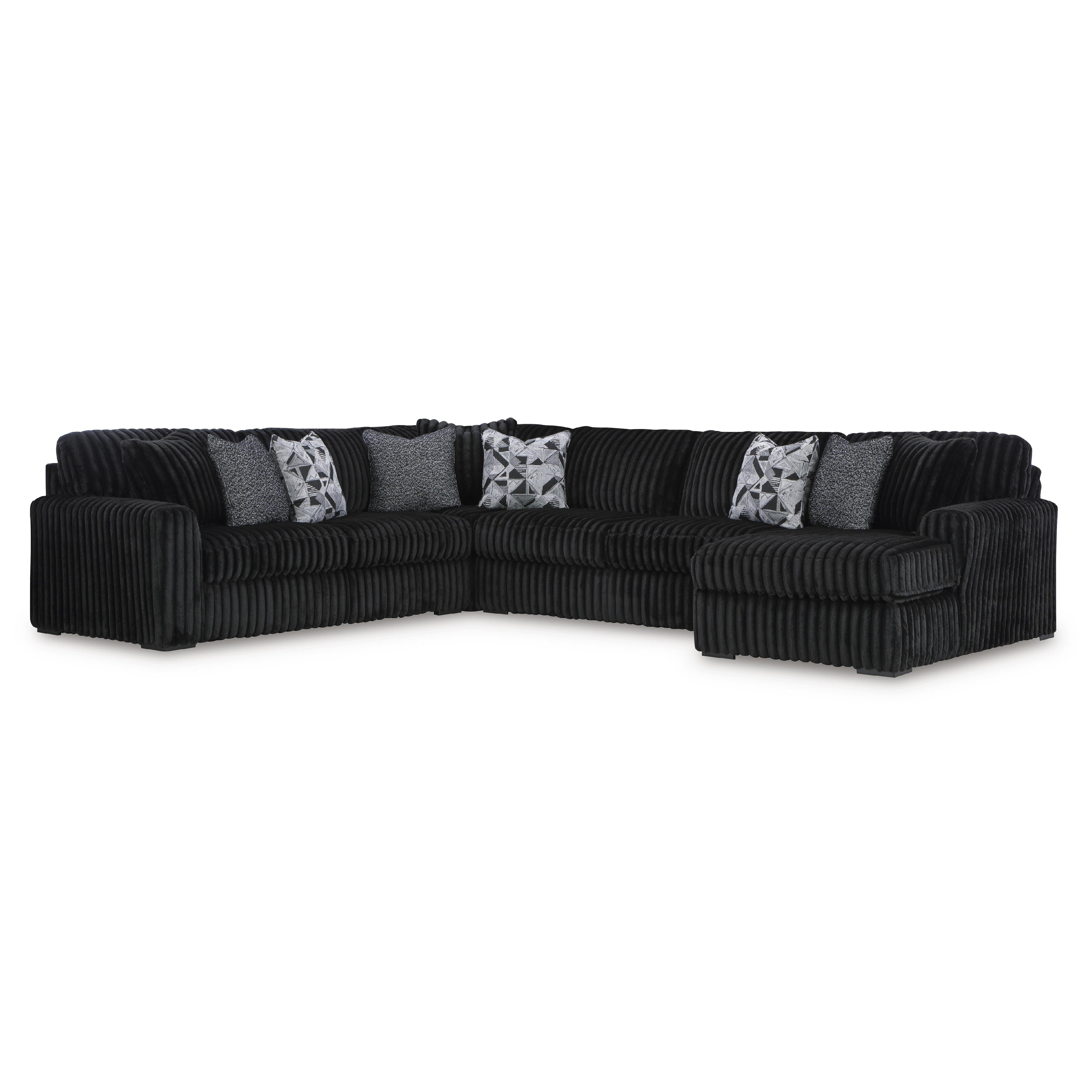 Signature Design by Ashley Midnight-Madness 98103S3 4 pc Sectional wit
