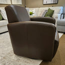 All Leather Swivel Glider Accent Chair