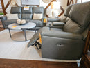 Leather Match Reclining Sofa and Loveseat Set