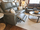 Leather Match Reclining Sofa and Loveseat Set