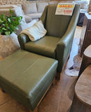 Leather Accent Chair & Ottoman