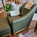 Leather Accent Chair & Ottoman