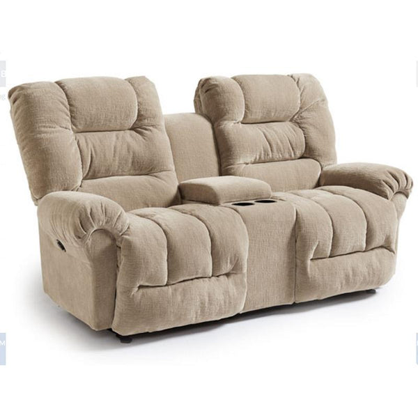 Best Home Furnishings Seger Power Reclining Fabric Loveseat Seger L720RQ4 Space Saver Loveseat with Console IMAGE 1