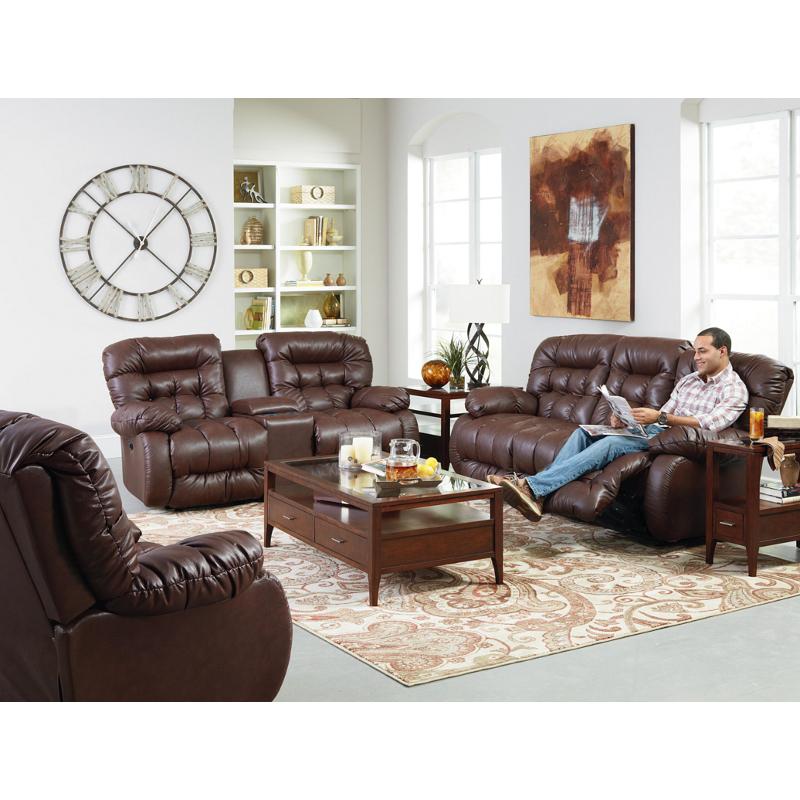 Best Home Furnishings Plusher Reclining Leather Match Sofa Plusher S565RP4 IMAGE 2