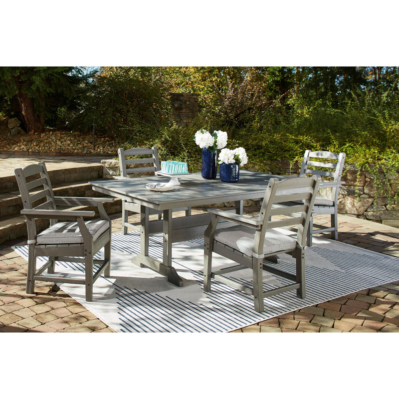  Signature Design by Ashley Visola P802P4 5 pc Outdoor Dining Set IMAGE 1