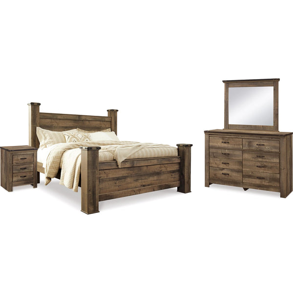  Signature Design by Ashley Trinell B446B75 6 pc King Poster Bedroom Set IMAGE 1