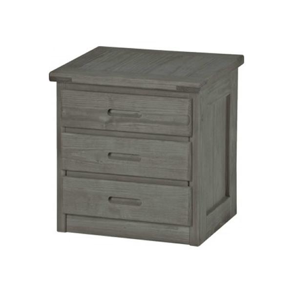 Crate Designs Furniture 3-Drawer Nightstand G7010-BX GRA IMAGE 1