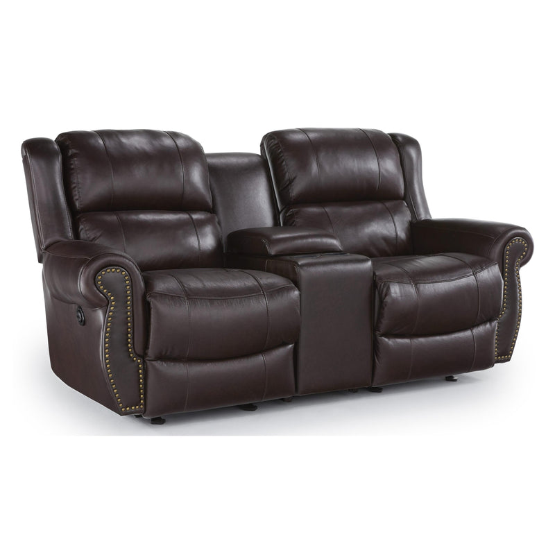 Best Home Furnishings Terrill Reclining Leather Loveseat Terrill L870RA4 (Chocolate) Reclining Loveseat IMAGE 1