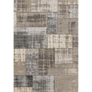  Kalora Interiors Cathedral Grey Cream Distressed Patchwork Rug, 5'1" x 7'7" IMAGE 1