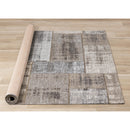  Kalora Interiors Cathedral Grey Cream Distressed Patchwork Rug, 5'1" x 7'7" IMAGE 7