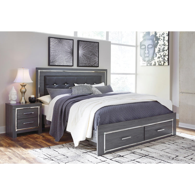 Signature Design by Ashley Lodanna King Upholstered Panel Bed with Storage B214-58/B214-56S/B214-97 IMAGE 1