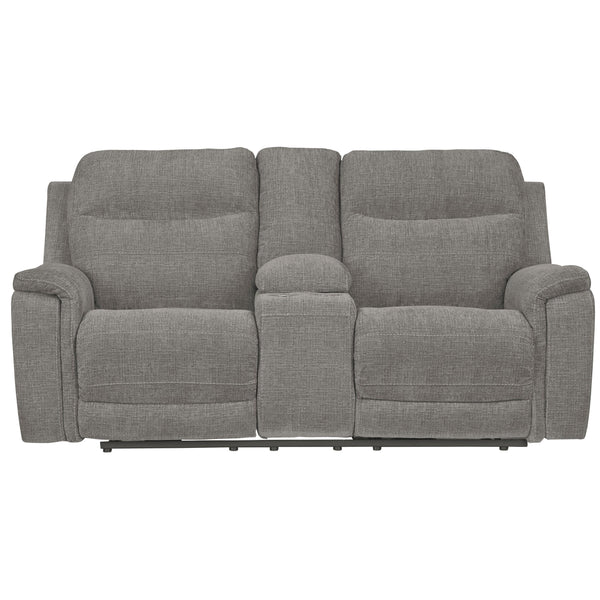 Signature Design by Ashley Mouttrie Power Reclining Fabric Loveseat 7320518 IMAGE 1
