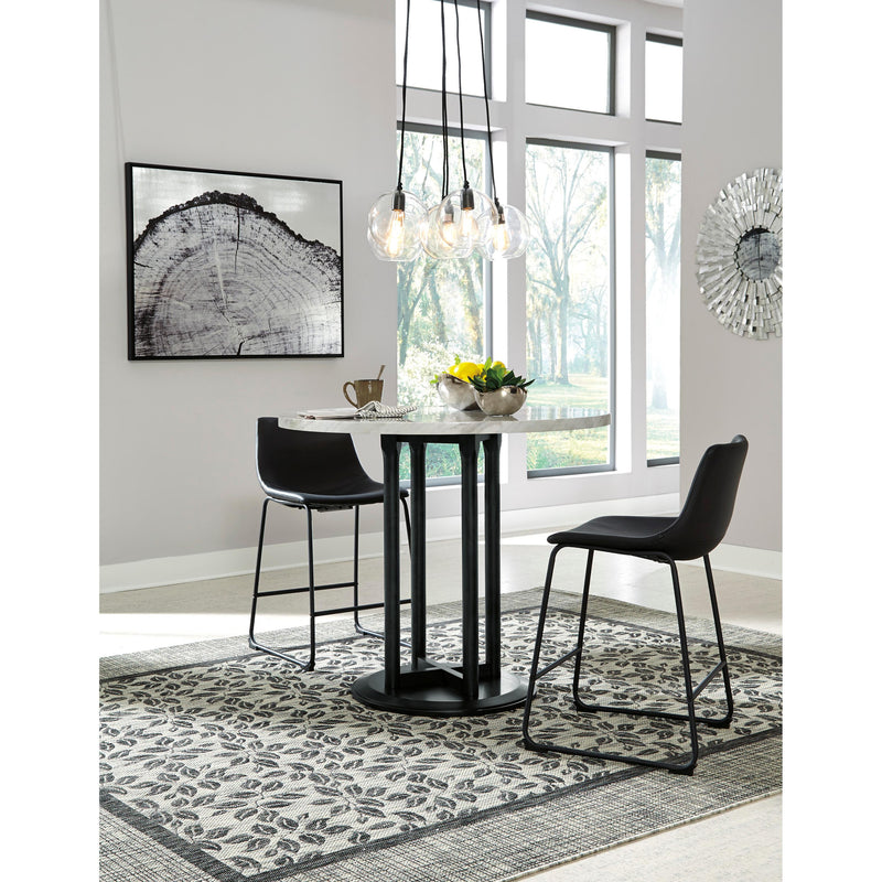 Signature Design by Ashley Round Centiar Counter Height Dining Table with Marble Top and Pedestal Base D372-23 IMAGE 4