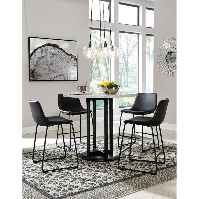 Signature Design by Ashley Round Centiar Counter Height Dining Table with Marble Top and Pedestal Base D372-23 IMAGE 5
