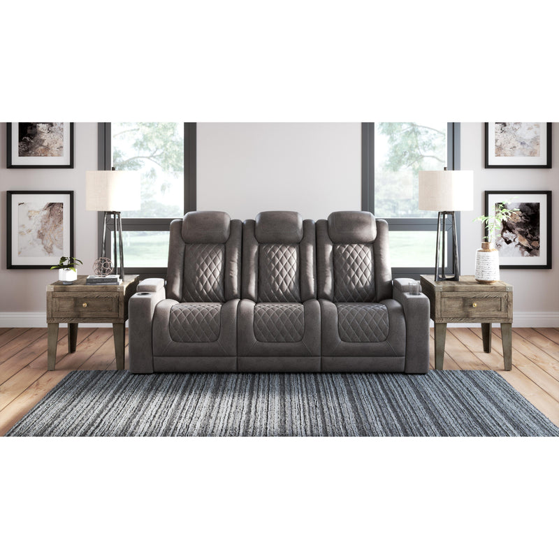 Signature Design by Ashley HyllMont Power Reclining Leather Look Sofa 9300315 IMAGE 5
