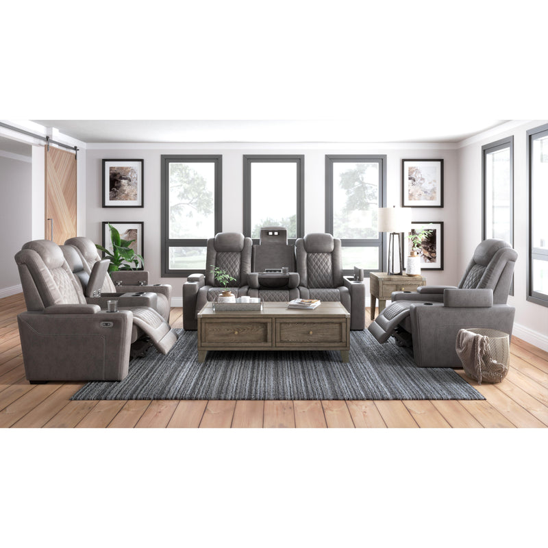Signature Design by Ashley HyllMont Power Reclining Leather Look Loveseat 9300318 IMAGE 13