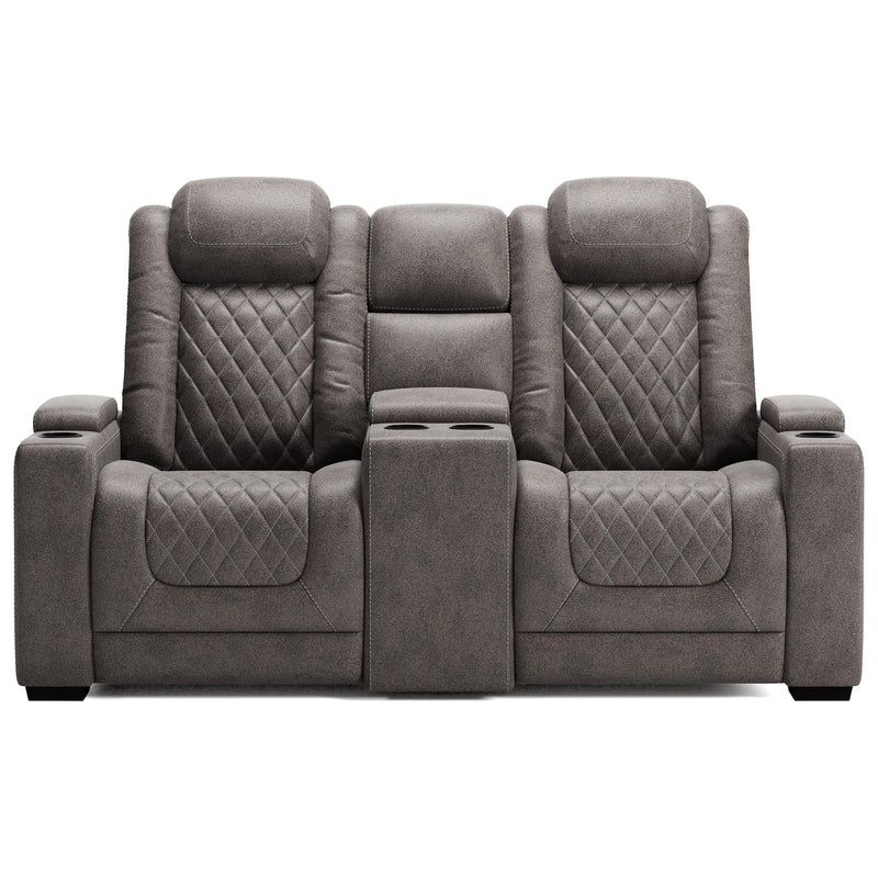 Signature Design by Ashley HyllMont Power Reclining Leather Look Loveseat 9300318 IMAGE 1