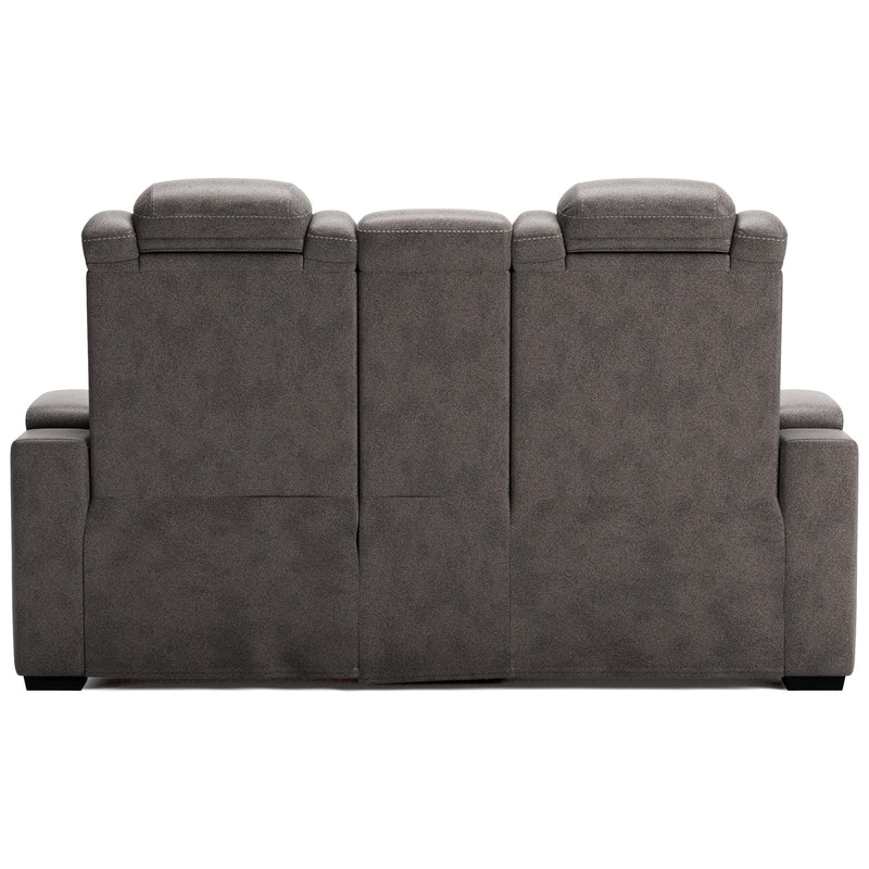 Signature Design by Ashley HyllMont Power Reclining Leather Look Loveseat 9300318 IMAGE 5