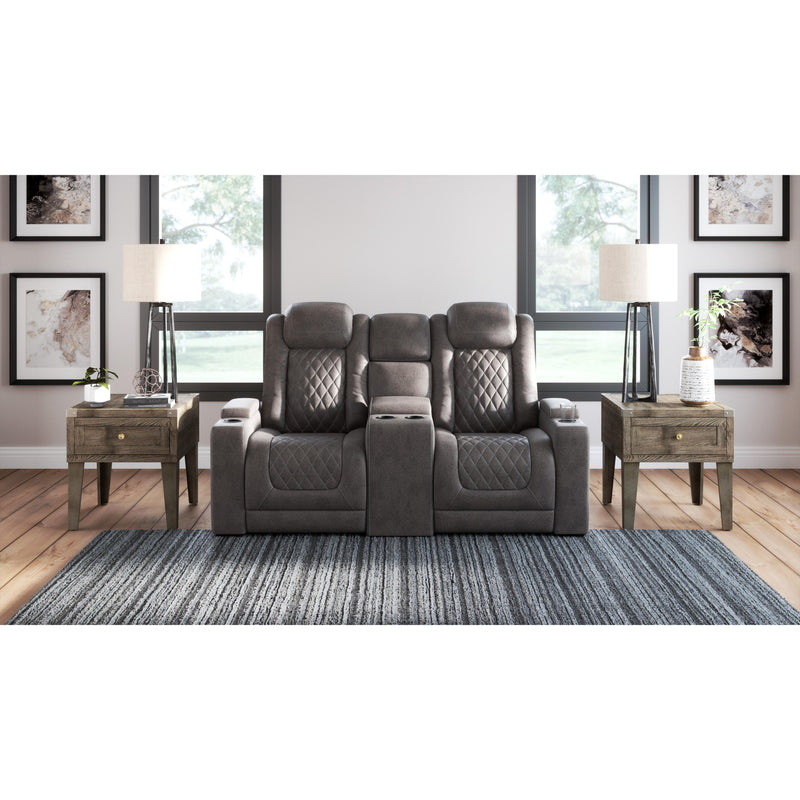 Signature Design by Ashley HyllMont Power Reclining Leather Look Loveseat 9300318 IMAGE 6