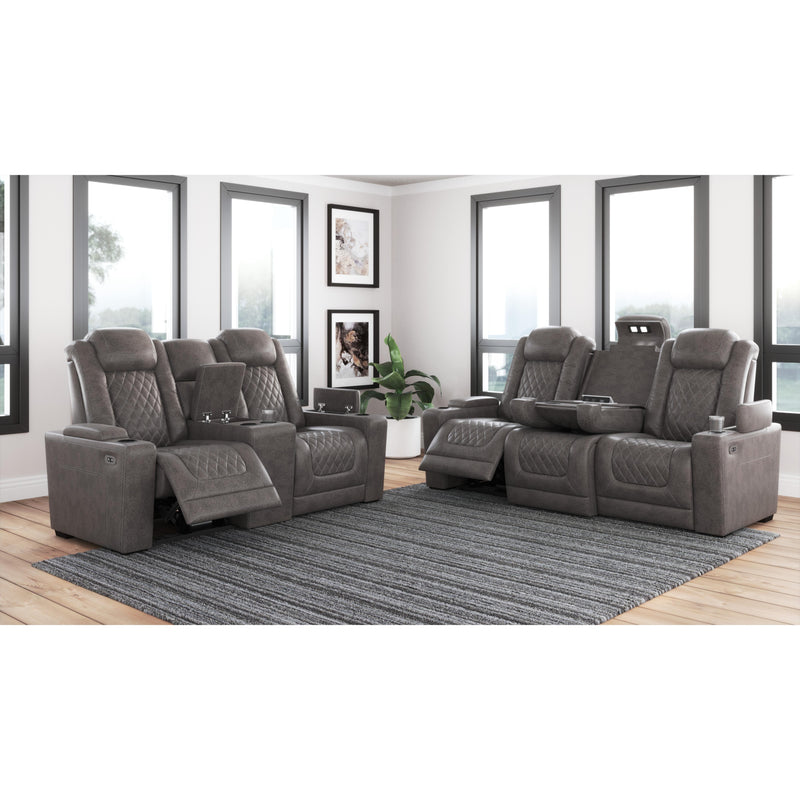 Signature Design by Ashley HyllMont Power Reclining Leather Look Loveseat 9300318 IMAGE 9