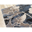  Kalora Interiors Breeze Blue Cream Black Poppies Rug, 2'0" x 7'7" IMAGE 10