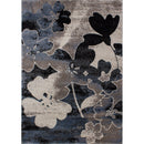  Kalora Interiors Breeze Blue Cream Black Poppies Rug, 2'0" x 7'7" IMAGE 1