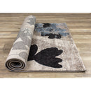  Kalora Interiors Breeze Blue Cream Black Poppies Rug, 2'0" x 7'7" IMAGE 5