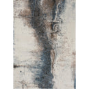  Kalora Interiors Breeze Cream Blue Brown Urban Rift Rug, 5'3" x 7'7" IMAGE 1