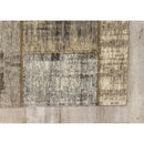  Kalora Interiors Cathedral Grey Cream Distressed Patchwork Rug, 7'10" x 10'10" IMAGE 3