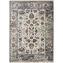  Kalora Interiors Serene Cream Blue Intricate Border Rug, 5'3" x 7'7" IMAGE 1