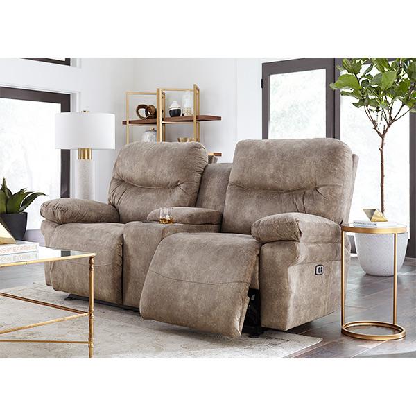 Best Home Furnishings Leya Reclining Fabric Loveseat Leya L670RY4 Reclinig Loveseat with Console - Paloma Grey IMAGE 5