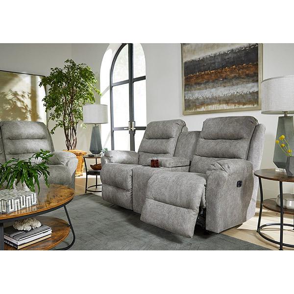 Best Home Furnishings Oren Reclining Fabric Loveseat Oren L675RY7 Reclinig Loveseat with Console - Dove IMAGE 6