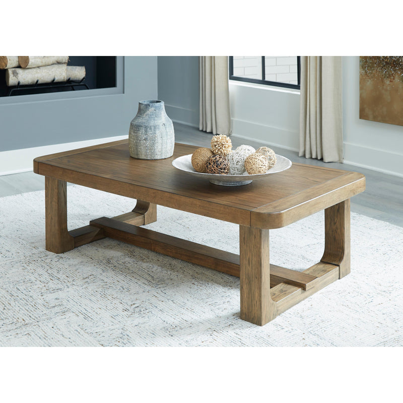 Signature Design by Ashley Cabalynn Farmhouse Sofa Table with 2  Adjustable Shelves, Light Brown : Home & Kitchen