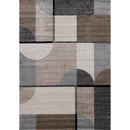  Kalora Interiors Breeze Cream Brown Grey Geometric Shapes Rug, 5'3" x 7'7" IMAGE 1