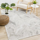  Kalora Interiors Cathedral Cream Grey Marble Pattern Chenille Rug, 7'10" x 10'10" IMAGE 2