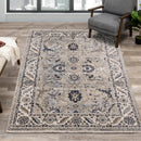  Kalora Interiors Samira Traditional Cream Blue Border Rug, 5'3" x 7'10" IMAGE 2