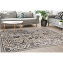  Kalora Interiors Samira Traditional Cream Blue Border Rug, 5'3" x 7'10" IMAGE 3