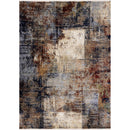 Kalora Interiors Serene Red Blue Beige Layered Distressed Rug, 7'10'' x 10'2'' IMAGE 1