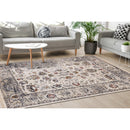  Kalora Interiors Serene Cream Blue Intricate Border Rug, 2'0" x 7'10" IMAGE 3