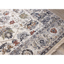  Kalora Interiors Serene Cream Blue Intricate Border Rug, 2'0" x 7'10" IMAGE 4