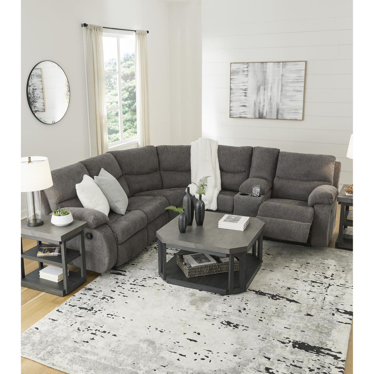 Signature Design by Ashley Museum Reclining Fabric 2 pc Sectional 8180748C 8180749C